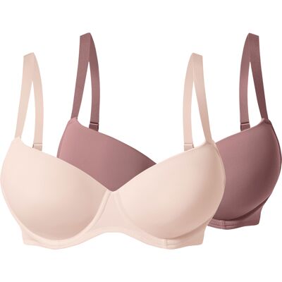 esmara Set van 2 dames beugel-bh's (rosé/roze, 90C) esmara Set van 2 dames beugel-bh's (rosé/roze, 90C)