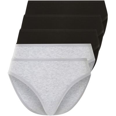 esmara Dames slips 5 stuks (Zwart/grijs, S (36/38)) esmara Dames slips 5 stuks (Zwart/grijs, S (36/38))
