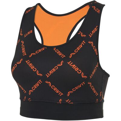 CRIVIT Dames sport-bh (Zwart/oranje, M (40/42)) CRIVIT Dames sport-bh (Zwart/oranje, M (40/42))