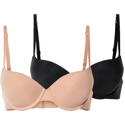 esmara Dames push-up beha's (Zwart/beige, 85B) esmara Dames push-up beha's (Zwart/beige, 85B)