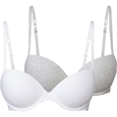 esmara 2 dames beugel BH's (Grijs/wit, 75B) esmara 2 dames beugel BH's (Grijs/wit, 75B)