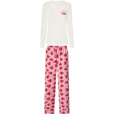 esmara Dames pyjama (beige/harten roze, S (36/38)) esmara Dames pyjama (beige/harten roze, S (36/38))