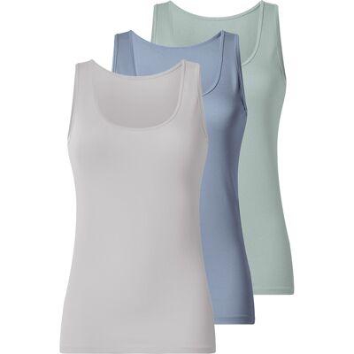 esmara Set van 3 dames hemden (groen/blauw/wit, S (36/38)) esmara Set van 3 dames hemden (groen/blauw/wit, S (36/38))