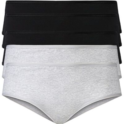 esmara 5 dames hipsters (XL (48/50), Zwart/lichtgrijs) esmara 5 dames hipsters (XL (48/50), Zwart/lichtgrijs)