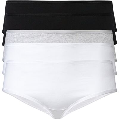 esmara 5 dames hipsters (XXL (52/54), Zwart/Lichtgrijs/Wit) esmara 5 dames hipsters (XXL (52/54), Zwart/Lichtgrijs/Wit)