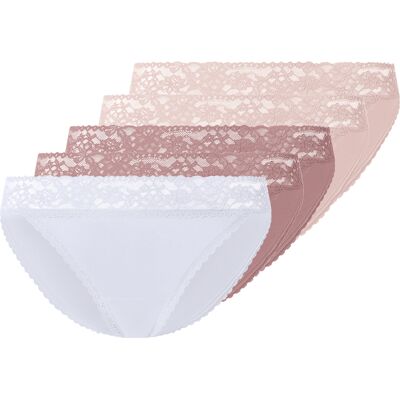 ESMARA Set van 5 dames onderbroeken met kant (rosé/roze/wit, S (36/38)) ESMARA Set van 5 dames onderbroeken met kant (rosé/roze/wit, S (36/38))