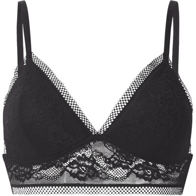 ESMARA Dames bralette met kant - zonder beugels (Zwart, M (40/42)) ESMARA Dames bralette met kant - zonder beugels (Zwart, M (40/42))