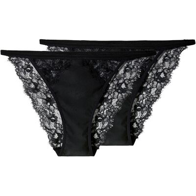 esmara Set van 2 dames slips (Zwart, XS (32/34)) esmara Set van 2 dames slips (Zwart, XS (32/34))