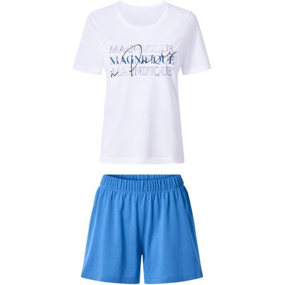 esmara Korte dames pyjama (Wit/blauw, M (40/42)) esmara Korte dames pyjama (Wit/blauw, M (40/42))