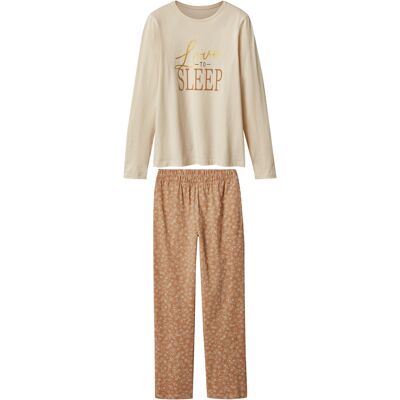 esmara Dames pyjama (Wit/bruin, S (36/38)) esmara Dames pyjama (Wit/bruin, S (36/38))