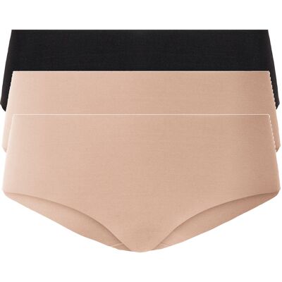 esmara 3 dames hipsters (L (44/46), Zwart/beige) esmara 3 dames hipsters (L (44/46), Zwart/beige)