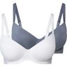 esmara 2 dames beugel-bh&apos;s (90D, Blauw/wit)