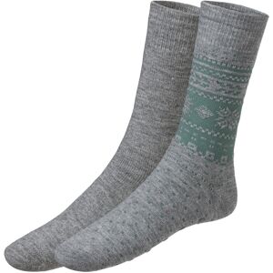 LIVERGY 2 paar heren thermosokken (39-42, Grijs/groen) LIVERGY 2 paar heren thermosokken (39-42, Grijs/groen)