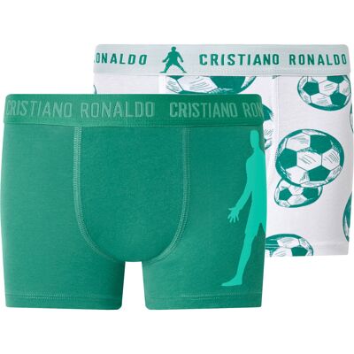CR7 Set van 2 jongens boxers (Wit/groen, 134/140) CR7 Set van 2 jongens boxers (Wit/groen, 134/140)