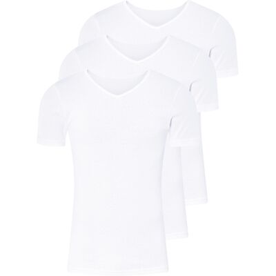 LIVERGY Herensinglets fijn rib, 3-pack (V-hals, wit, S) LIVERGY Herensinglets fijn rib, 3-pack (V-hals, wit, S)