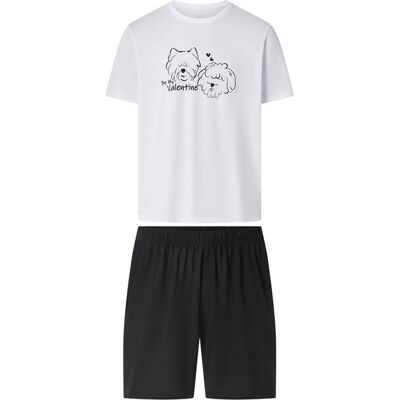 esmara Men Korte heren pyjama (Wit/zwart, L) esmara Men Korte heren pyjama (Wit/zwart, L)