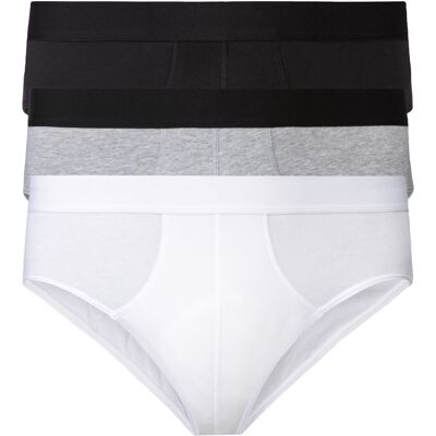 LIVERGY 3 heren slips (Zwart/grijs/wit, 3XL) LIVERGY 3 heren slips (Zwart/grijs/wit, 3XL)