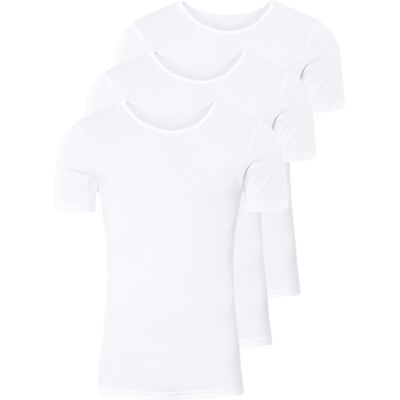 LIVERGY Herensinglets fijn rib, 3-pack (Ronde hals, wit, M) LIVERGY Herensinglets fijn rib, 3-pack (Ronde hals, wit, M)