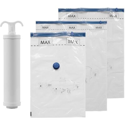 W5 Vacuüm opbergzakken 10-delig (Reisset incl. pomp 10-delig) W5 Vacuüm opbergzakken 10-delig (Reisset incl. pomp 10-delig)