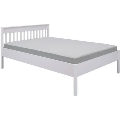 CHILOM 140x200 cm Wit Massief dennenhouten Bed - Bed CHILOM 140x200 cm Wit Massief dennenhouten Bed - Bed