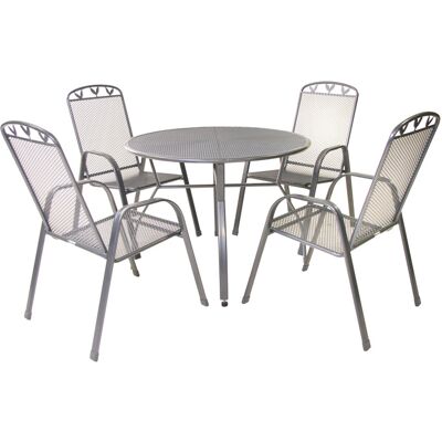 GREEMOTION Tuinset Toulouse (Tafel + 4 stapelstoelen, Ø100 x 74 cm) GREEMOTION Tuinset Toulouse (Tafel + 4 stapelstoelen, Ø100 x 74 cm)