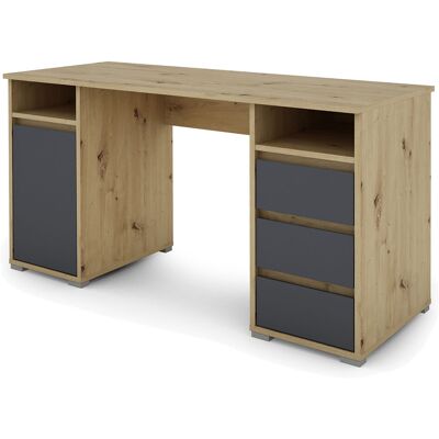 byLIVING Lobo Bureau - Artisan Eiken/Antraciet - 138cm x 75cm x 55cm byLIVING Lobo Bureau - Artisan Eiken/Antraciet - 138cm x 75cm x 55cm