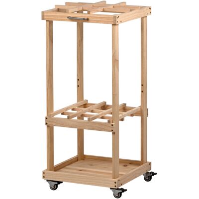 DOBAR Houten tuingereedschaphouder met wielen DOBAR Houten tuingereedschaphouder met wielen