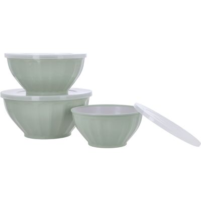 SILVERCREST Set van 3 schalen met deksel (Mint) SILVERCREST Set van 3 schalen met deksel (Mint)