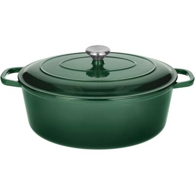 SILVERCREST Premium gietijzeren braadpan, ca. 7,1 l. (Groen) SILVERCREST Premium gietijzeren braadpan, ca. 7,1 l. (Groen)