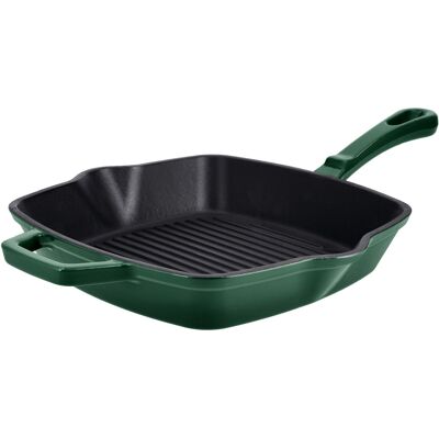 SILVERCREST Gietijzeren grillpan of koekenpan (Vierkant, Groen) SILVERCREST Gietijzeren grillpan of koekenpan (Vierkant, Groen)