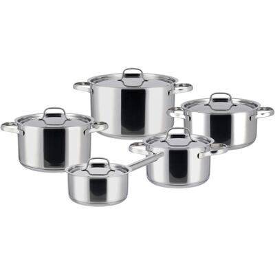 SILVERCREST Set van 5 RVS pannen (RVS deksel) SILVERCREST Set van 5 RVS pannen (RVS deksel)
