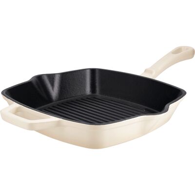 SILVERCREST Gietijzeren grillpan of koekenpan (Vierkant, Crème) SILVERCREST Gietijzeren grillpan of koekenpan (Vierkant, Crème)