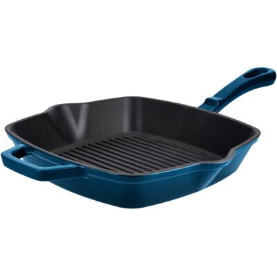 SILVERCREST Gietijzeren grillpan of koekenpan (Vierkant, Blauw) SILVERCREST Gietijzeren grillpan of koekenpan (Vierkant, Blauw)
