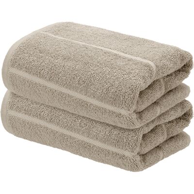 LIVARNO Handdoeken, 2 stuks, 50 x 100 cm, 500 gsm (Beige) LIVARNO Handdoeken, 2 stuks, 50 x 100 cm, 500 gsm (Beige)