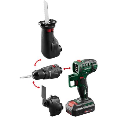 PARKSIDE 3-in-1 accu-combitool 20 V met accu en lader - schroefboormachine - multitool - reciprozaag PARKSIDE 3-in-1 accu-combitool 20 V met accu en lader - schroefboormachine - multitool - reciprozaag