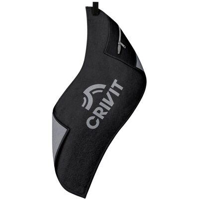 CRIVIT Sporthanddoek, 90 x 40 cm, met magneetclip en telefoonvak (Grijs) CRIVIT Sporthanddoek, 90 x 40 cm, met magneetclip en telefoonvak (Grijs)