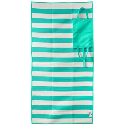 CRIVIT Opvouwbare strandmat 90 x 180 cm (turquoise/witte strepen) CRIVIT Opvouwbare strandmat 90 x 180 cm (turquoise/witte strepen)