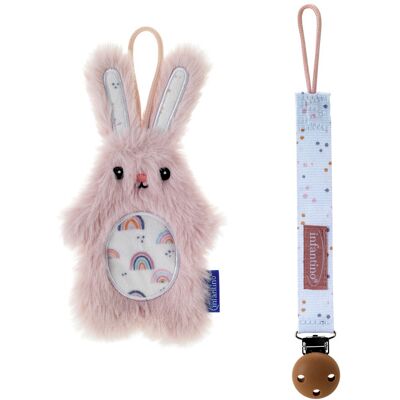 Infantino - Pacipal Lapin - Konijnenpluis - Fopspeenclipset Infantino - Pacipal Lapin - Konijnenpluis - Fopspeenclipset