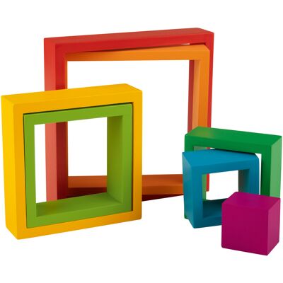 Playtive Houten Montessori vormen (Regenboog stapelvierkantjes) Playtive Houten Montessori vormen (Regenboog stapelvierkantjes)
