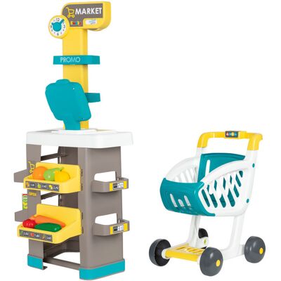 SMOBY Supermarkt, met winkelwagen en kassa SMOBY Supermarkt, met winkelwagen en kassa