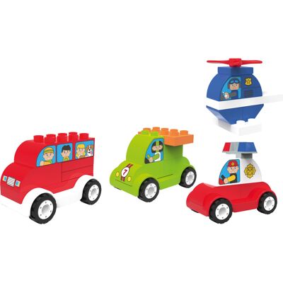 Playtive Clippys Bouwstenen set M (Set van 4 voertuigen) Playtive Clippys Bouwstenen set M (Set van 4 voertuigen)