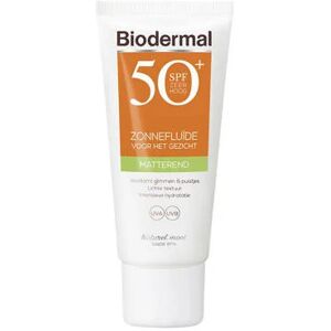 Biodermal matterende zonnefluïde zonnebrand gezicht - 40 ml - SPF 50+ 000