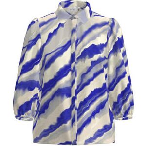 VILA blouse VIDOGMA met all over print grijs/blauw 36 Dames