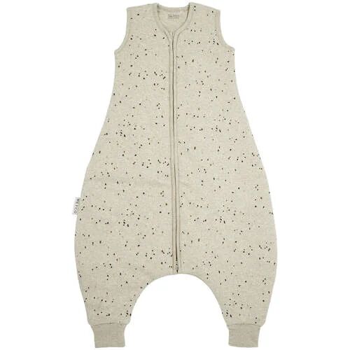 Meyco baby winter slaapoverall jumper Rib Mini Spot sand melange 80 Jongens/meisjes