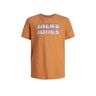 JACK & JONES JUNIOR T-shirt JCOKAPPER met logo lichtoranje 140 Jongens