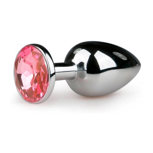 EasyToys Metalen buttplug met roze diamant 000