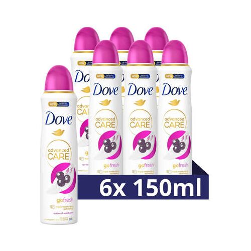 Dove Advanced Care Go Fresh Açai Berry & Waterlily anti-transpirant deodorant spray - 6 x 150 ml 000 Unisex