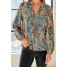 Top met paisleyprint en boerenmouwen Groente XS