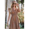 Romantische Boho Midi-jurk met fluttermouwen Steen XL