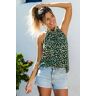 Groene onregelmatige stippen halter tanktop Groente XL